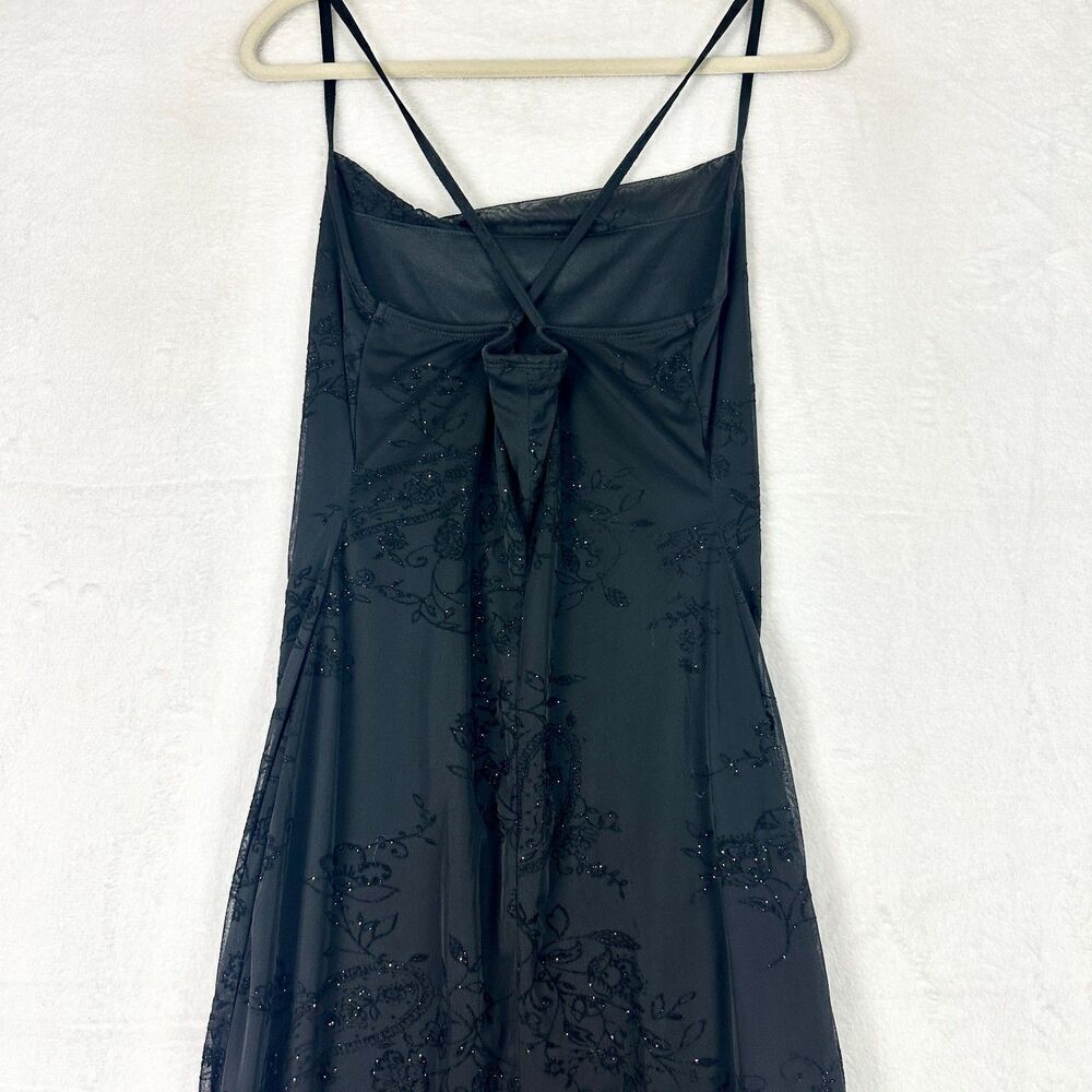 Jonathan Martin Vintage Whimsigoth Fairy Midi Dress Size Medium Black Stretch - Picture 6 of 10